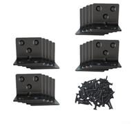 Zilimontt Stainless Steel 90 Degree Angle Connectors for Woodworking and Furniture Assembly, 30 x 30 x 38 mm Black Brackets with Screws, Pack of 10 or 20(20pcs)