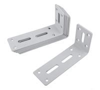 Zilimontt Stainless Steel 90 Degree Right Angle Bracket Corner Plate Bracket with Adjustable Locking Screw for Home Improvement and Building Hardware, 6-Pack(60*120mm)