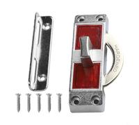 Zilimontt Stainless Steel 90 Degree Right Angle Sliding Door Lock with Latch Buckle for Enhanced Security on Barn Doors, Cabinets and Bathrooms, No Key