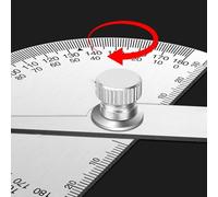 Zilimontt Stainless Steel Angle Protractor 2-in-1 Adjustable Protractor with Ruler for Precise 0 to 180 Degree Measurement and 30 cm Length Marking, Dual Arms Design for