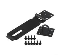 Zilimontt Stainless Steel Door Padlock Hasp Kit with Folding Lock Buckle Plate and Screws, Anti-Theft Heavy-Duty Barn Door Latch for for Bathroom, Bedroom, Hotel or Home(5 inch)