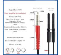 Zilimontt Stainless Steel Fiber Optic Sensor Probe for -M6, Inductive Photoelectric Switch with Dual Digital Display, 50μs For Response, Reverse Polarity Protection(BEM-410/)