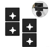 Zilimontt Stainless Steel Filler Lock Repair Ball with Front Plates Reinforcement and Commer Door Covers Black Finish Security Fixing Plate Set for Residential or Hole(4pcs)