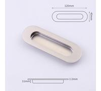 Zilimontt Stainless Steel Flush Oval Sliding Door Handle Concealed Embedded Lever for Wardrobe 120x40mm and Invisible Doors Cabinet Pull or Square Structure B with Nano(Round Silver)
