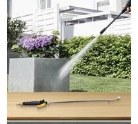 Zilimontt Stainless Steel Garden Hose Sprayer 29in Adjustable Wand with Shut Off Valve and Brass Barb Connector for for 3/8 Inch Hose, Rubber Handle, Mist and Stream Nozzle