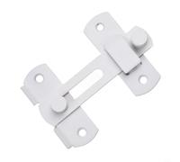 Zilimontt Stainless Steel Hasp Latch Lock for for Home and Hotel Security, Lasting Safety Buckle for for Sliding Doors, Cabinets, Pet Cages and More, Sleek Design in White,(S-White)