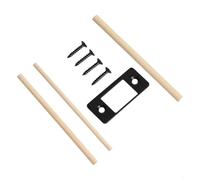 Zilimontt Stainless Steel Large Hole Strike Plate for Fixing Deadbolt Misalignment and Jamming, Narrow Edge Frame Striker with Screws and Wood Dowels for Enhanced Door(1PCS-Black)