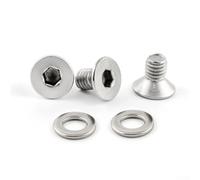 Zilimontt Stainless Steel M6 x 10mm Countersunk Bolts with Washers for ISCG03 and ISCG05 For Bike Chainguide Mounting, Long lasting Silver Fasteners for Chain Guide