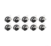 Zilimontt Stainless Steel Rubber Lined P Clips 10 Pack Hose Pipe Clamps with EPDM Cover 7mm Hole Size for for Cable Mounting Wire Harness Tubes Hoses in Automotive(M19)