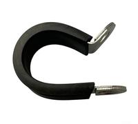 Zilimontt Stainless Steel Rubber Lined P Clips 10 Pack Hose Pipe Clamps with EPDM Cover 7mm Hole Size for for Cable Mounting Wire Harness Tubes Hoses in Automotive(M32)