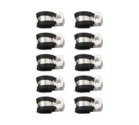 Zilimontt Stainless Steel Rubber Lined P Clips 10 Pack Hose Pipe Clamps with EPDM Cover 7mm Hole Size for for Cable Mounting Wire Harness Tubes Hoses in Automotive(M13)
