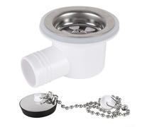 Zilimontt Stainless Steel RV Sink Drain Right Angle Fitting Marine Boat Caravan Water Waste Drain Connector White 7.6cm PP Material