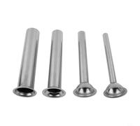 Zilimontt Stainless Steel Sausage Stuffer Tubes Set Of 4 Filling Funnels Nozzles For Manual Electric Meat Grinder Homemade Sausage Making Kit 15-38mm Diameter(5.4cm)