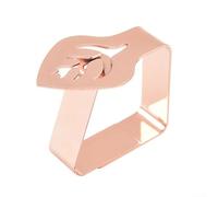 Zilimontt Stainless Steel Tablecloth Clips with Creative - For Leaf Shape Design - for Secure Dining Table Setting - and Outdoor Picnics, 4-Pack in Silver(rose gold)