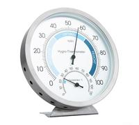 Zilimontt Stainless Steel Thermometer and Hygrometer for Indoor Use, Sauna, Fermentation Box, Kitchen, Bedroom, and Bathroom, Wall Mount or Tabletop with Bracket, No