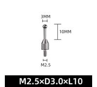 Zilimontt Steel Dial Indicator Probe with M2.5 Thread Contact Point for Micrometer, Height Gauge and Precision Measuring Instruments, Wear-Resistant Extension Rod(M2.5*D3*)