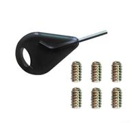 Zilimontt Surf Fin Key Set for FCS Surfboards - Compact PVC and Metal Screw Tool with 6 Screws, 24.2 x 52.9 mm, 10 g, Black - Surfing Accessories for Tail Rudder Installation
