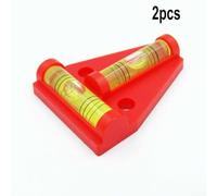 Zilimontt T-Shape Mini Level Bubble with Dual Vials, 58x43mm Acrylic Horizontal Leveller for for Precise Measurement in Woodworking, Machinery, Furniture, Caravans,(red)