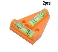 Zilimontt T-Shape Mini Level Bubble with Dual Vials, 58x43mm Acrylic Horizontal Leveller for for Precise Measurement in Woodworking, Machinery, Furniture, Caravans,(Orange)