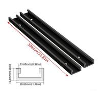 Zilimontt T-Track 30 Type Aluminium Alloy Woodworking T Slot Rail 300-600mm for Table Saw Miter Gauge and Workbench Fixtures, Compatible with T Screw Quick Acting Clamps(300mm)
