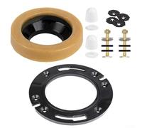 Zilimontt Toilet Installation Kit with Wax Ring Seal and Flange Fixing Screws, Lasting ABS and Carbon Steel Hardware for for Secure Leak-Toilet Seat Mounting, Easy(Black)