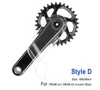 Zilimontt TPH Flexible Film Crank Protector Decals for, /, RaceFace NEXT/6C, E*thirteen & Carbon Fiber Mountain For Bike Cranks - 1 Set (3 Sheets)(D)