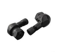 Zilimontt Tubeless Tire Valve Stems for Motorcycle Wheels - For CNC Machined Aluminum 90-Degree Angle Valve with Rubber Seal, Compatible with 11.3mm Rim Size,(Black)