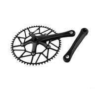 Zilimontt Ultralight Hollow 130BCD For CNC Crankset with 50-58T Narrow Wide Chainring, 170mm AL6061 Aluminum Alloy Arms, Square Hole Interface, Compatible with 9 10 11 Speed(black crank+58T)