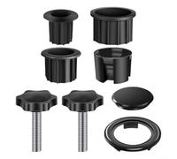 Zilimontt Umbrella Base Bracket Set with Reducing Rings Adapters 32mm 38mm 48mm Plastic Pipe Sleeve Stand Accessories for Garden Parasol