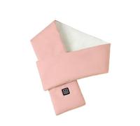 Zilimontt USB Rechargeable Heated Scarf with Three Settings 35°C/45°C/55°C, Windproof Faux Leather and Plush Fabric, Lightweight 128g for Winter Outdoor(pink)