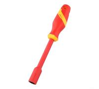 Zilimontt VDE Insulated Socket Wrench 1000V High Voltage Safety Tool for Electricians with TPE Material and Alloy Steel Construction in Bright Red Color for Professional(13mm)