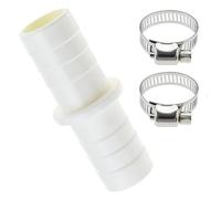 Zilimontt Washing Machine and Dishwasher Drain Hose Connector with 2 Stainless Steel Clamps, 65mm Length, 21mm OD, Leakproof ABS Waste Pipe Extension for Home and
