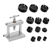 Zilimontt Watch Press Tool Set with 12 Dies and Cleaning Cloth, Manual Back Case Closer for Watch Repair, Metal Construction with ABS Replacement Dies, Compatible with Va