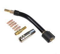 Zilimontt Welding Torch Gooseneck Kit Compatible with MB15 15AK SB15 Series MIG, Brass Swan Neck Assembly with Protective Cover, Connecting Rod and 5 Copper Tips(1.0 mm)