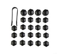 Zilimontt Wheel Nut for and - 24Pcs 17mm Black Plastic Lug Bolt Trims with Locking Covers, Removal Tool Included, Fits 16mm x 17mm and 17mm x 23mm Studs