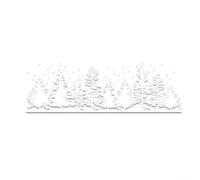 Zilimontt White Christmas Window Cling Decal With Snowflake,Pine Trees And Deer Design For Holiday Decoration,Static Adhesion,UV Resistant Film,30 X 90 Cm