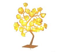 Zilimontt White Rose Tree LED Table Lamp with USB Power for Valentine's Day, Mother's Day, Elegant Home Bedroom Night Light with Plastic Base for(White)