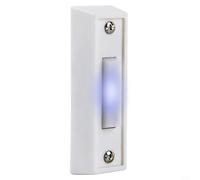 Zilimontt White Wired Doorbell Push Button with LED Light, Lasting Plastic and Copper Construction, Easy to Install Replacement for for Home or Garage Doors, Illuminated for