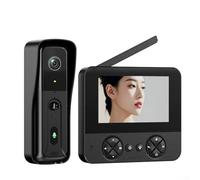 Zilimontt Wireless Video Doorbell with 4.3 Inch Display, Two-Way Intercom, 2.4G Connectivity, 300m Range, Motion Snapshot, Auto Recording, Night View, Memory Card(Black)