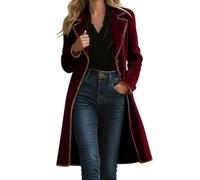 Zilimontt Women Velvet Jacket Mid-Length Lapel Coat Autumn | Soft golden velvet fabric, elegant drape, mid-length , lapel collar, autumn winter essential