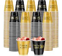 Ziliny 100 Pcs 30th Birthday Shot Glasses Plastic Disposable Shot Glasses 2 oz 30th Birthday Decorations Favors for Women Men Anniversary Wedding Decorations