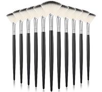 Ziliny 12 Pcs Soft Facial Brush Blush Synthetic Makeup Face Mask Brush Acid Applicator Highlighter Brush Cosmetic Multi Use Fan Brush Tools for Peel Glycolic Mask Makeup for Mud Cream (Black Silver)