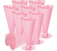 Ziliny 25 Pcs Valentine's Day Cups Valentine Shot Glasses 5.6 oz Heart Shaped Champagne Flutes Disposable Plastic Pink Red Heart Wine Glasses Cocktail Drinking for Birthday Wedding Party (Pink)