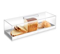 Ziliny Acrylic Rectangular Cake Tray with Clear Display Cover - Multifunctional Cake Serving Tray and Dessert Holder for Home Party, Birthday, Wedding
