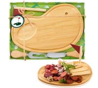 Ziliny Golf Cheese Board Set Golf Party Prizes Wood Board with Knives and Gift Box Fathers Day Gift for Dad Grandpa Party Supplies Favors Tournament Prize