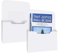 Zilitol 2 Pack Magnetic File Holder - Paper Holder, Hanging Wall File Organizer Office Supplies Storage, Magazine Mail Organizer Case for Planners, Letter