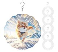 zilitol 6Pack 8 Inch Sublimation Wind Spinner Blanks 3D Wind Spinners Hanging Wind Spinners for Outdoor Decoration