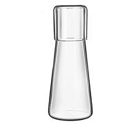 ZILJJ 850ml Bedside Carafe and Glass Set for Bedroom Nightstand, Night Carafe Pitcher with Water Glass and Mouthwash Dispenser for Bathroom