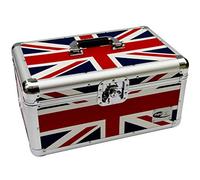 Zilla Union Jack Flag UK 7" 200 Single Vinyl Record Aluminium DJ Flight Carry Case Holds 200 Vinyls Tough Strong