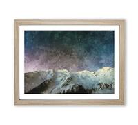 Zillertal Alps In Italy Painting Modern Art Framed Print | A3 Oak Framed Wall Art | Ready to Hang | Modern Historical Picture | Living Room Bedroom Lounge Office